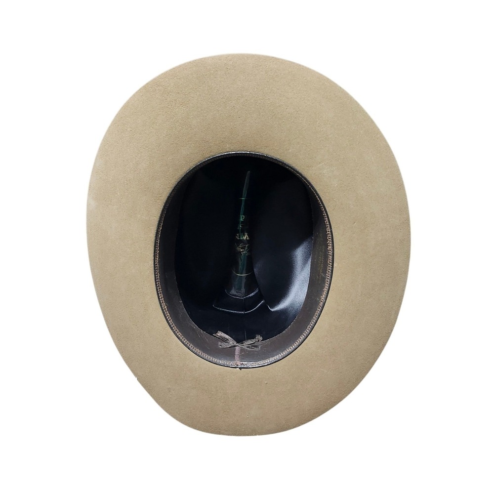 Vintage Browning Sportsman Hat - Tan Wool Felt Western Fedora - Beaded Band - Picture 8 of 8